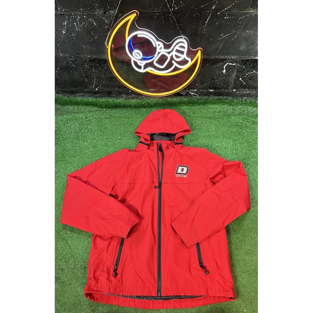 Dyouville University Windbreaker Jacket Mens M Red Logo Full Zip Port Authority